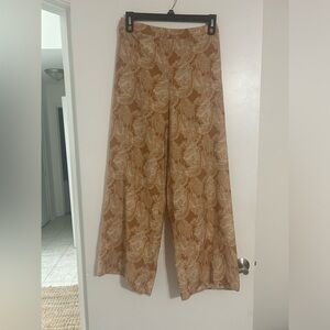 Orange palm tree oversized wide leg pants